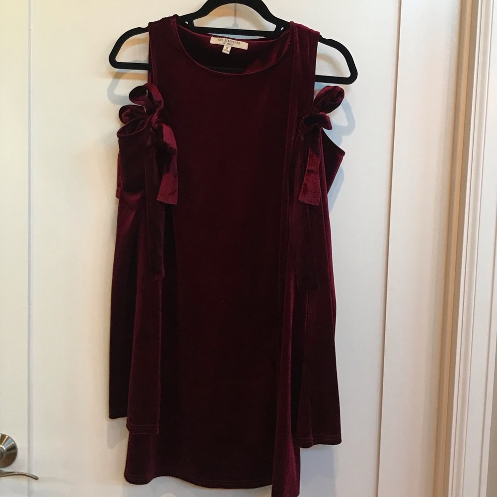 Free Generation Los Angeles Deep Red Velvet Dress